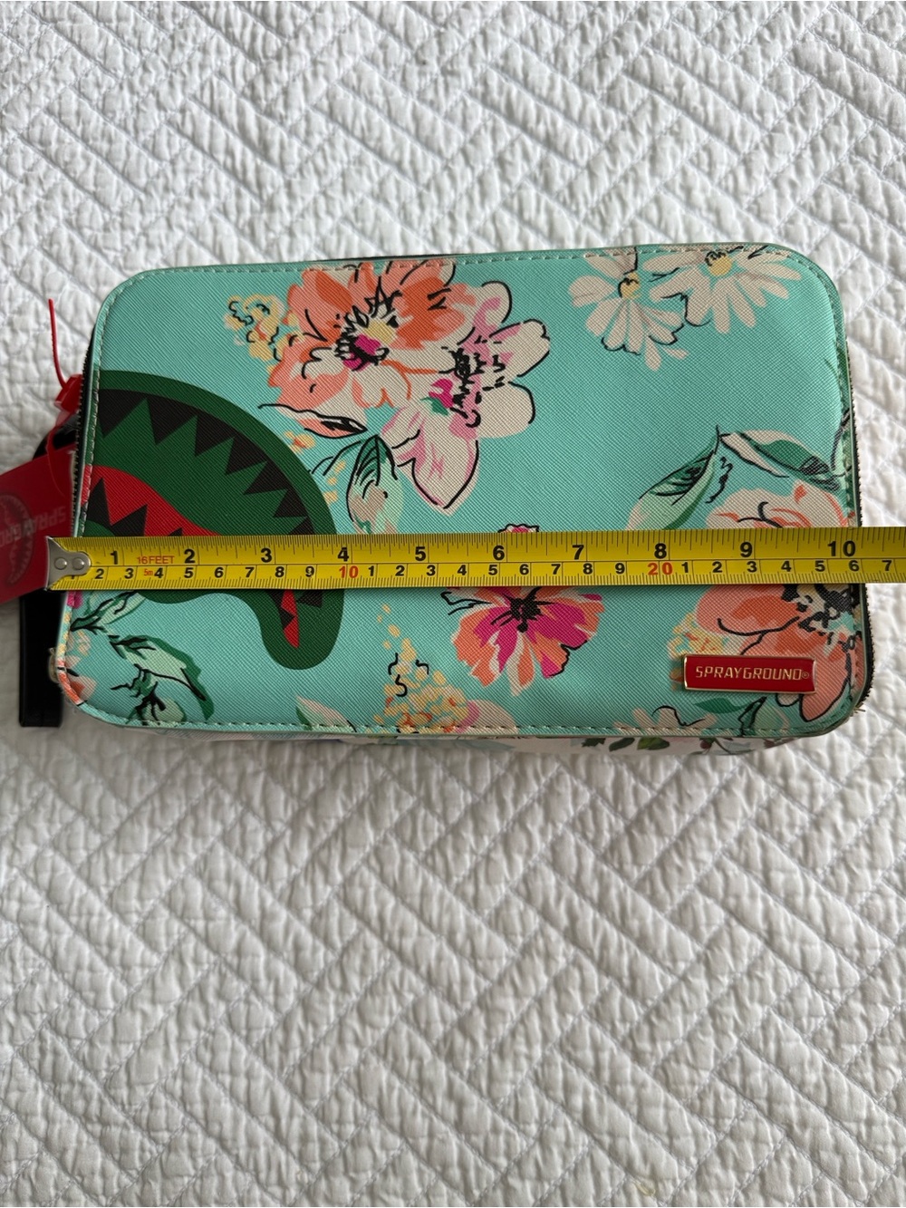 Sprayground Limited Ed Floral Shark Zip Cosmetic Travel Case Toiletry Multicolor - Picture 12 of 17